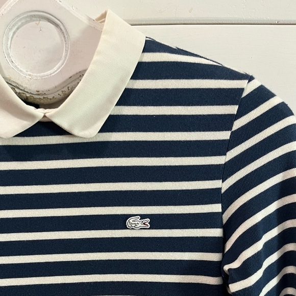 LACOSTE - Navy & White Striped Dress - Size S - Picture 4 of 10